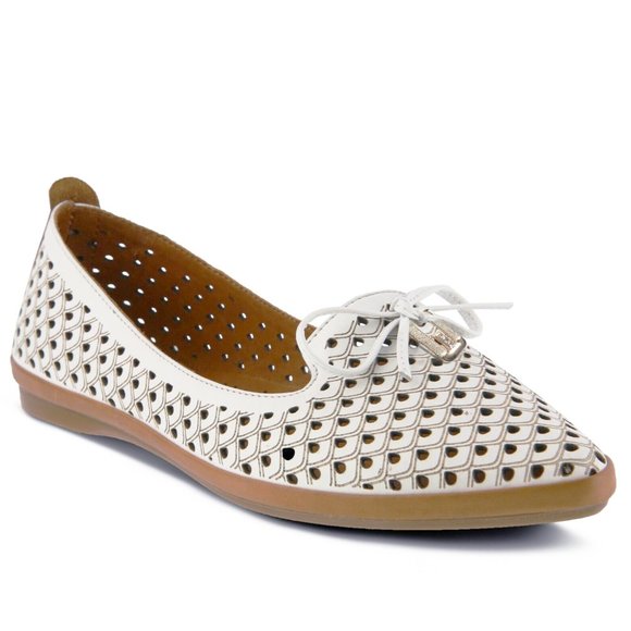 Spring Step Shoes - NEW Spring Step Women Aidia Gold Charm Bow Scallop Cut Out Pointy Dress Loafer